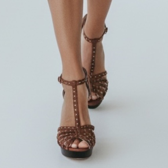 Talbots T Strap Studded High Heel Sandal - Picture 7 of 7